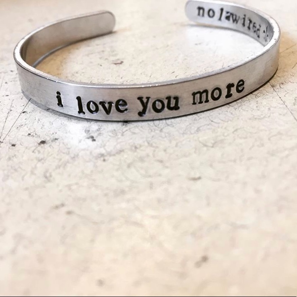 Stamped bracelet cuff-aluminum and adjustable 5